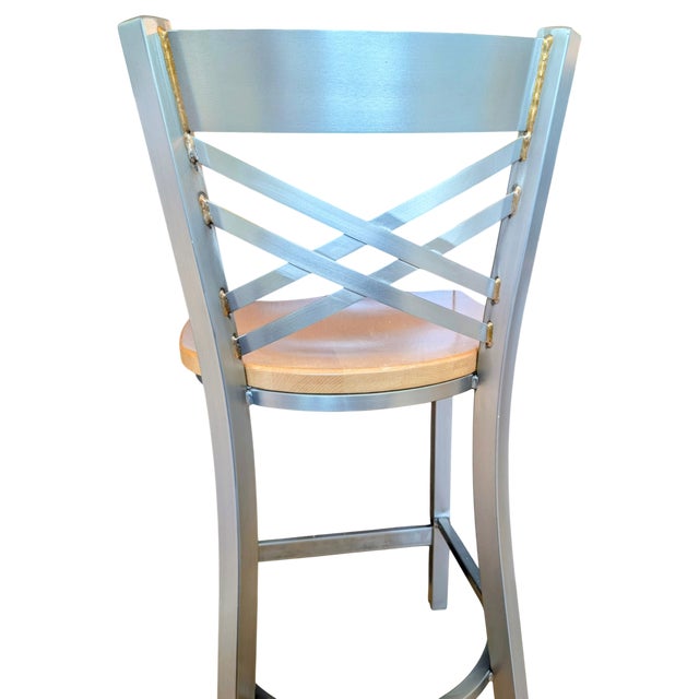 Holland Catalina Solid Maple & Stainless Steel Counter Stool Set of 3 For Sale - Image 9 of 17