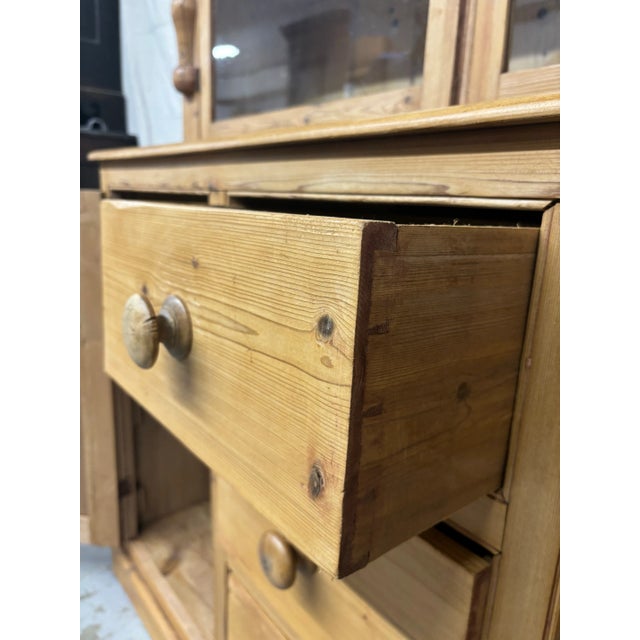 19th Century Antique Scottish Pine Dresser Bookcase Hutch For Sale - Image 5 of 9