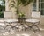 Metal Pair of Vintage Turkish Curule-Leg Powder Coated Cast Iron Patio Chairs For Sale - Image 7 of 12