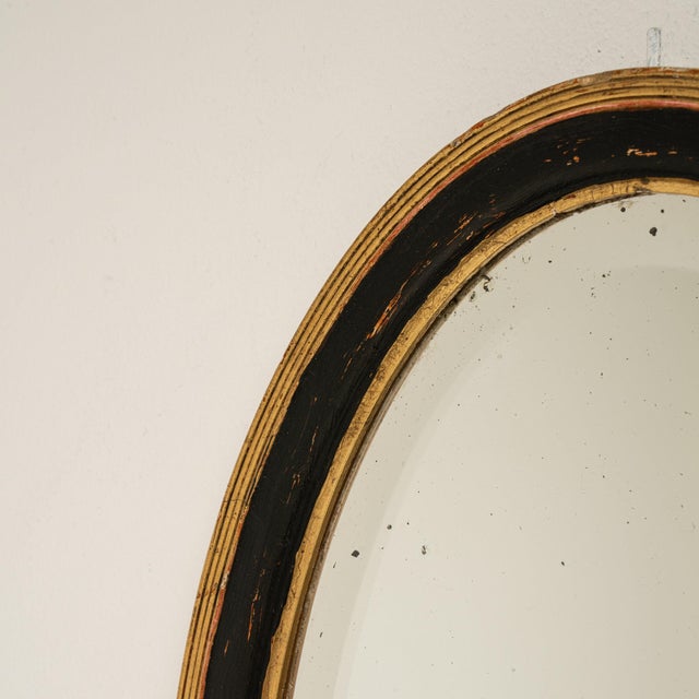 French Early 20th Century France Black Wood Mirror For Sale - Image 3 of 8