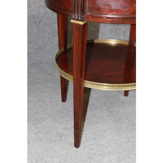 Pair French Louis XVI Style Marble Top & Bronze End Tables by Cassard Et Cie For Sale - Image 15 of 15