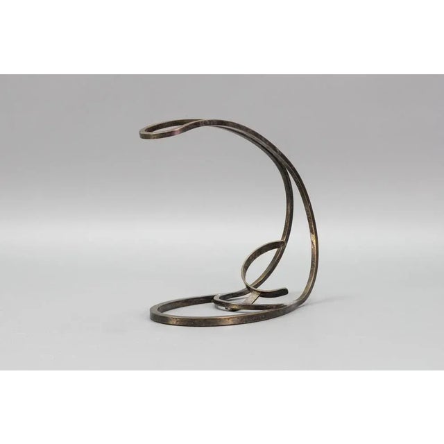 Art Deco French Silvered Brass Bottle Holder For Sale - Image 6 of 18