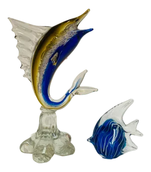 Vintage Murano Glass Fish Figurines- a Pair
