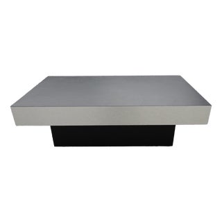 Minimalist Brushed Aluminium Coffee Table from Roche Bobois, 1970s For Sale