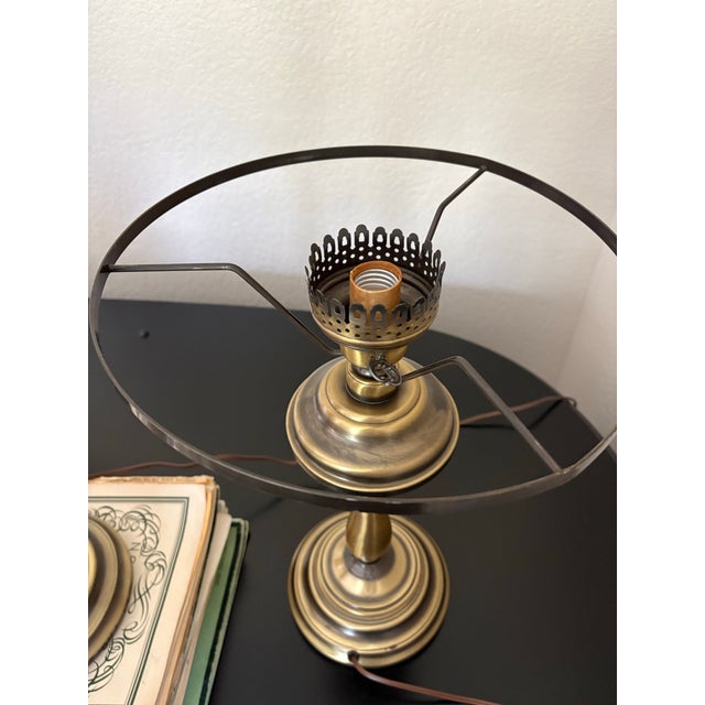 Metal P1960s Brass-Tone Hurricane-Style Dome Table Lamps - a Pair For Sale - Image 7 of 12