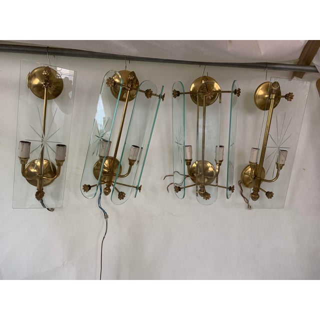 Art Deco Large Wall Lamps, 1970s, Set of 4 For Sale - Image 4 of 18