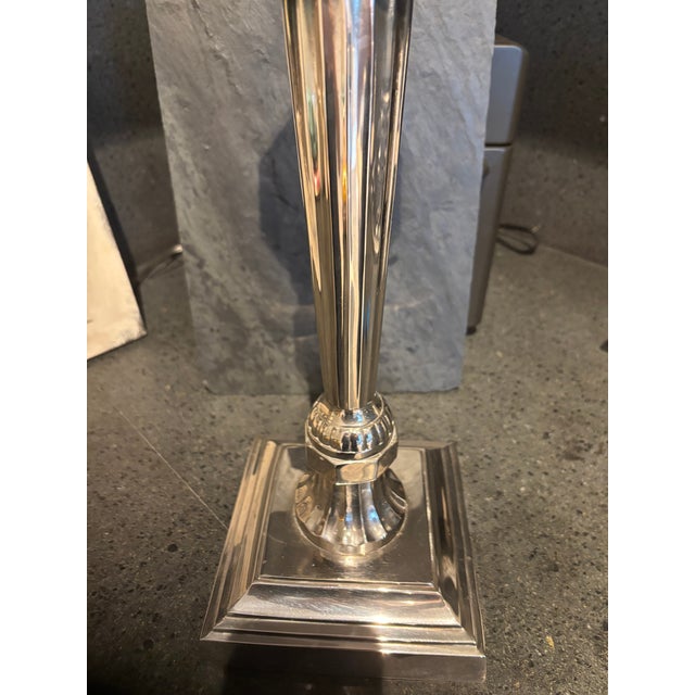English Silver Candlestick For Sale - Image 3 of 4