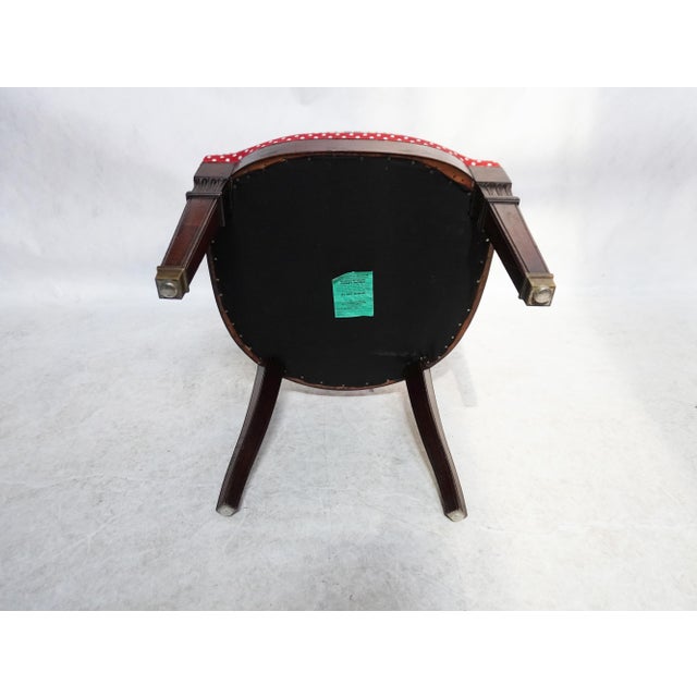 19th Century Carved Captain's Chair in Custom Upholstery For Sale - Image 9 of 16