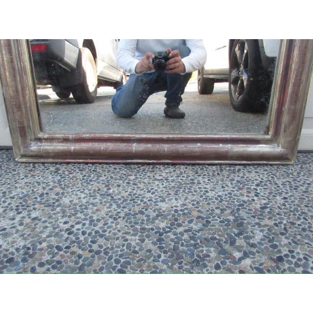 French Antique French Louis Philippe Silver Gilt Mirror For Sale - Image 3 of 16