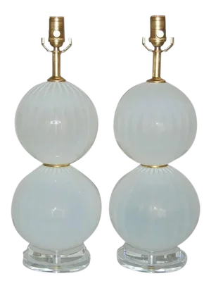 Joe Cariati Glass Ball Lamps White