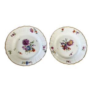 19th C Hand Painted Royal Copenhagen Plates 8" Diameter S/2