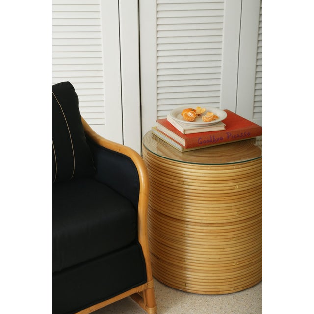 Mid-Century Modern Late 20th Century Cylindrical Pencil Reed Side Table For Sale - Image 3 of 10