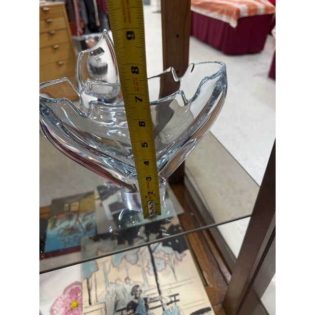 Glass 1970s Rare Timo Sarpaneva Finlandia Iittala Elongated Vase 7in For Sale - Image 7 of 8