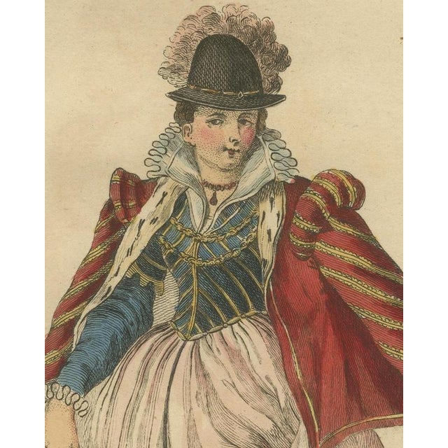 Jeffreys, Lady of Quality in France with a Red Striped Cape, 1757, Engraving For Sale - Image 4 of 8