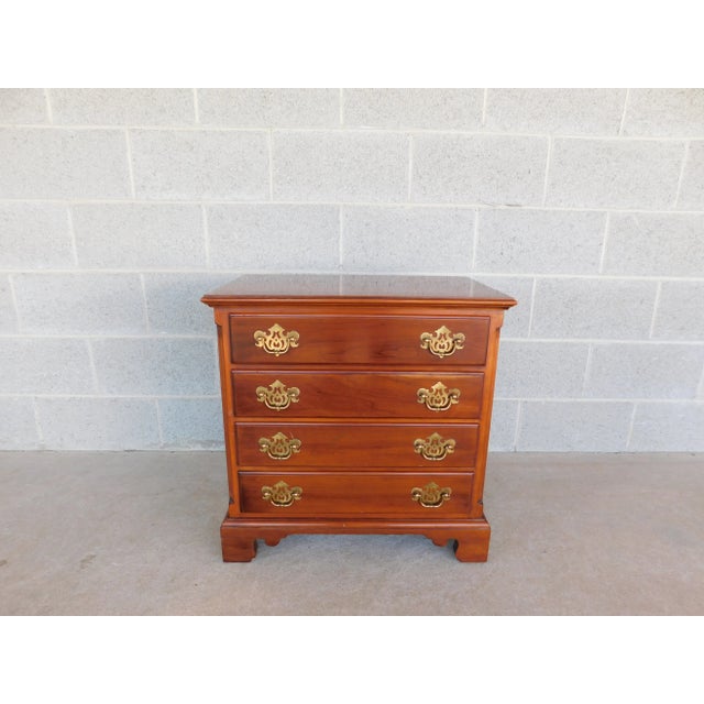 Statton Chippendale Style Cherry 4 Drawer Nightstand For Sale - Image 10 of 11