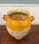 Antique French Country Confit Pot Pottery Jug Glazed Ochre Yellow Large For Sale - Image 4 of 16