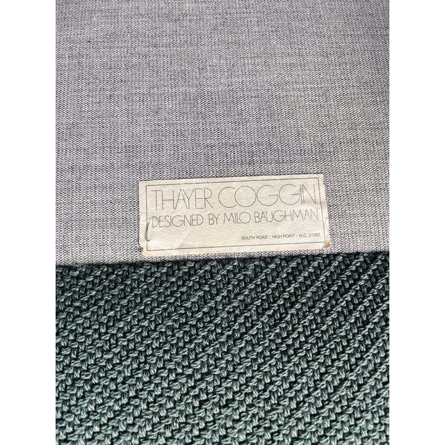 1970s Milo Baughman for Thayer Coggin L-Shaped Sectional Sofa in Blue-Green Woven Fabric For Sale - Image 10 of 11
