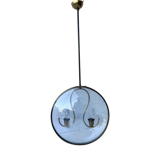 Mid-Century Pendant in the style of Pietro Chiesa, 1950s For Sale