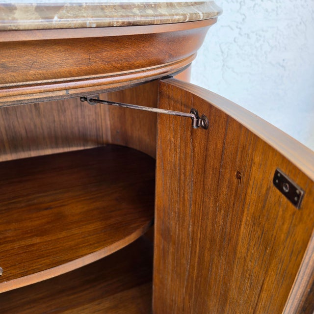 Thomasville Elysse Marble Top Accent Bar Cabinet Center End Table Burl Finish For Sale - Image 10 of 15