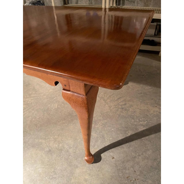 Brown Late 20th Century Vintage Queen Anne Style Extension Dining Table For Sale - Image 8 of 12