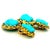 Italian Modernist Turquoise Diamond Textured Gold Earrings, Circa 1970s, A Pair For Sale - Image 11 of 12