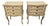 Mid-Century Art Deco Italian Nightstands in White Paint Wood Brass, 1950s, Set of 2 For Sale