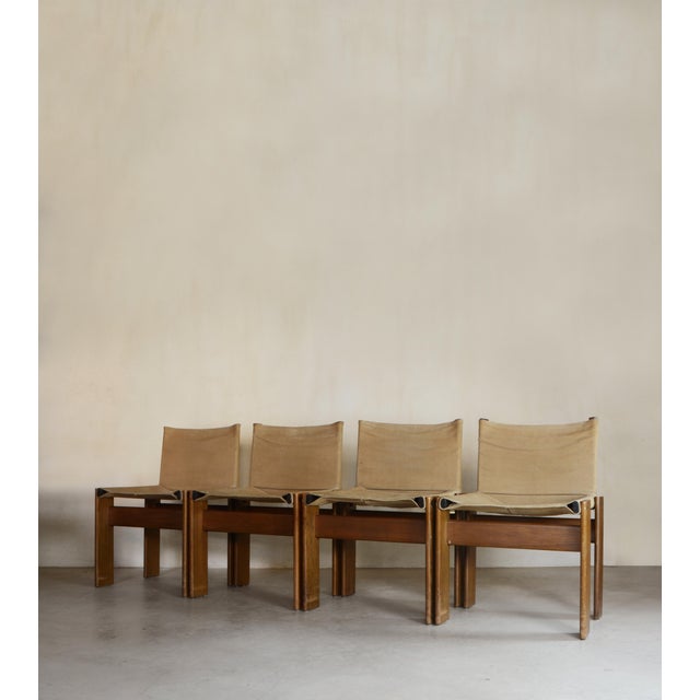 Wood Vintage Monk Chairs by Afra & Tobia Scarpa for Molteni, 1970s, Set of 4 For Sale - Image 7 of 7