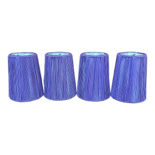 Set of 4 Candle Clip Purple String Lamp Shades For Sale