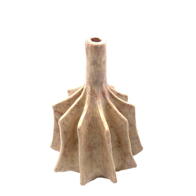 Vintage French Modern White Earthenware Vase, 1970s For Sale - Image 12 of 18