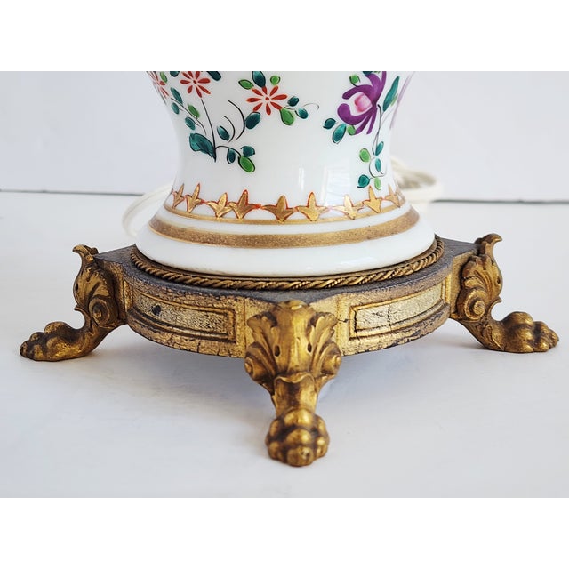 Metal Antique Chinese Famille Rose Table Lamp For Sale - Image 7 of 12