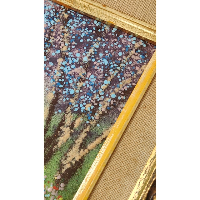 Pair of Mid-Century Enamel on Copper Figural Paintings in Gilt Frames, Circa 1960s For Sale - Image 11 of 18