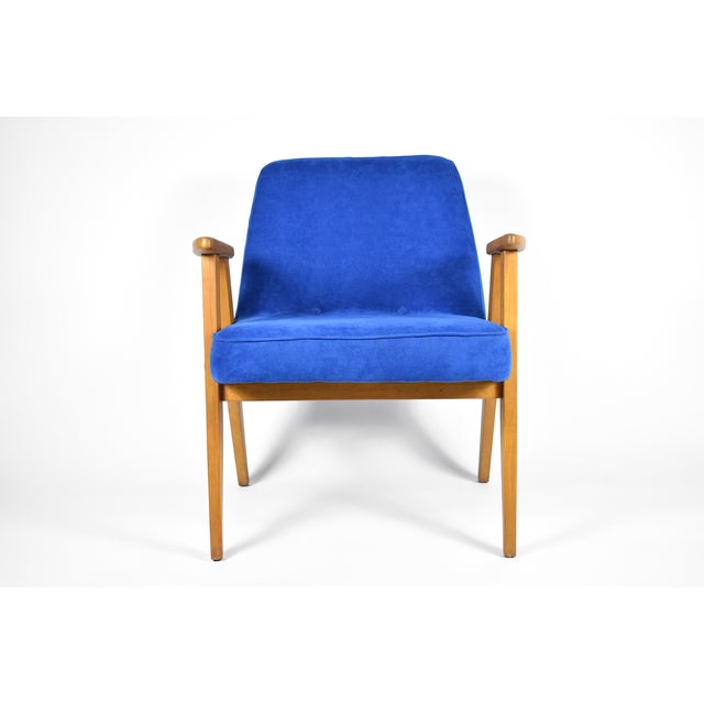 1960s Oak 366 Armchair by J. Chierowski, 1960s For Sale - Image 5 of 12