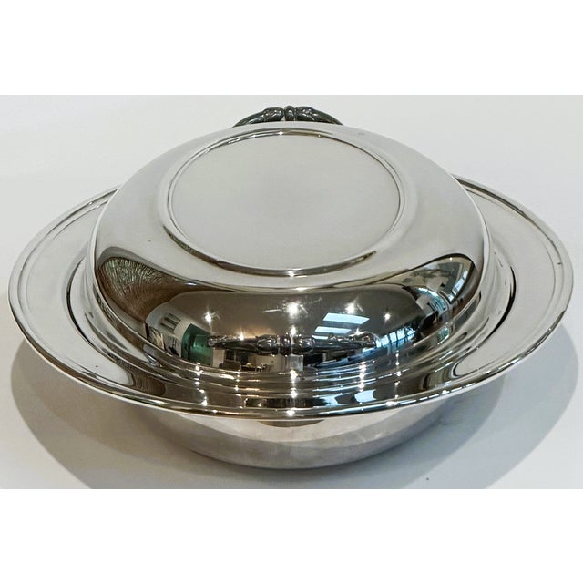 Silver Serving Dish With Glass Insert For Sale - Image 9 of 15