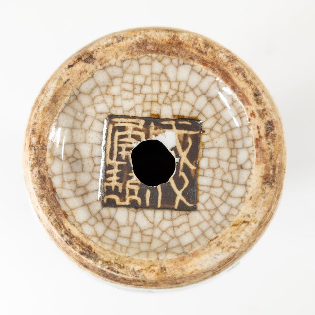 Teal 19th Century Chinese Famille Verte Crackle Vase With Figures, Drilled For Sale - Image 8 of 11