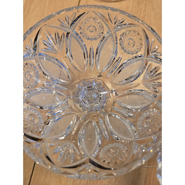 1960s 1960s Long Stem 24% Lead Crystal Champagne Glasses With Candy Dish - Set of 5 For Sale - Image 5 of 7