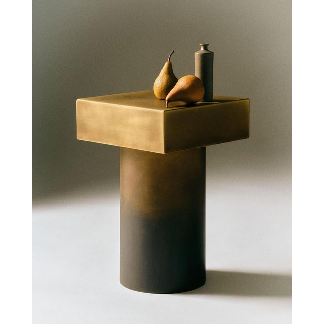 T-stool brass deco table by zincutec dimensions: w 30 x d 30 x h 45 cm materials: brass an object of radical clarity. A...