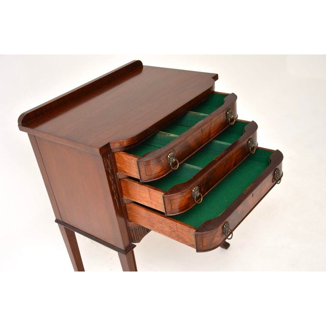 Wood Antique Sheraton Style Side / Server Table, 1930 For Sale - Image 7 of 10