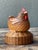 Tan Vintage Shanghai Weave Rooster Music Box For Sale - Image 8 of 15