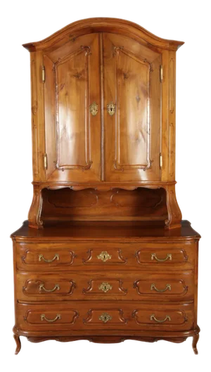 Antique Baroque Top Cabinet with Chest of Drawers, 1750