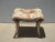 French Country Vintage French Country Floral Vanity Bench W Silver Gilt Base #2 For Sale - Image 3 of 12