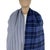 Burberry Navy Blue Plaid 100% Lambswool Scarf. Reversible design: navy and blue check on one side, grey pinstripe on the...