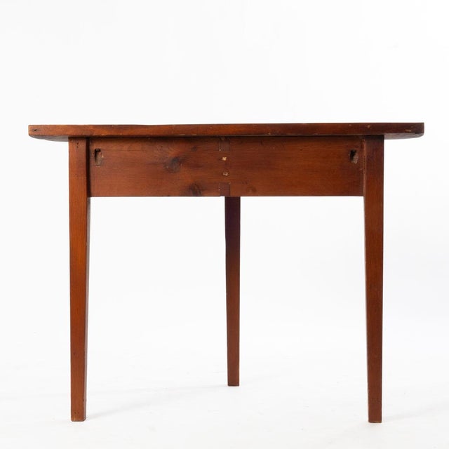 Primitive Pine Demilune Table For Sale - Image 4 of 5