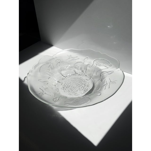 Glass Fruit Bowl with Flamingos by Walther Glas, Germany, 1980s For Sale - Image 9 of 9