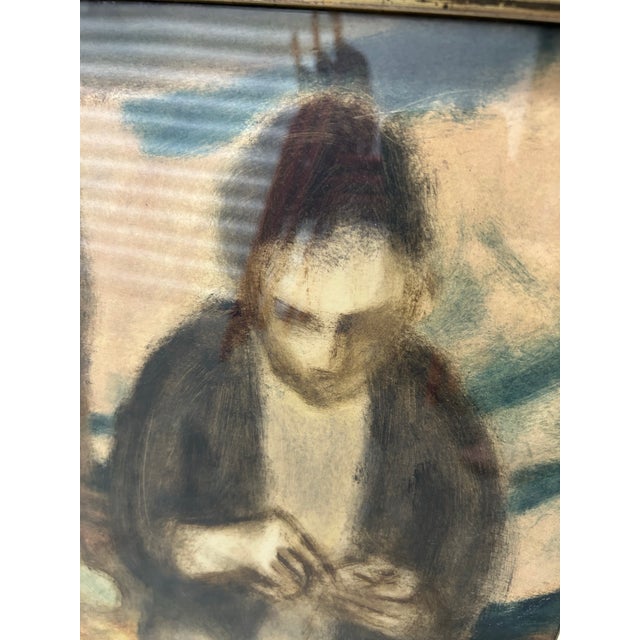 Tan Mid 20th Century Francis McCarthy Original Watercolor Painting For Sale - Image 8 of 8