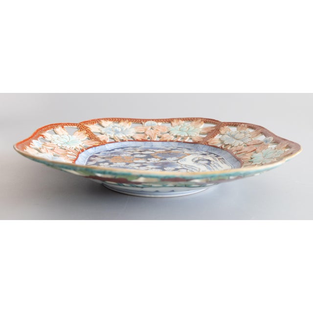 19th Century Antique 19th Century Japanese Imari Reticulated Charger Plate For Sale - Image 5 of 10
