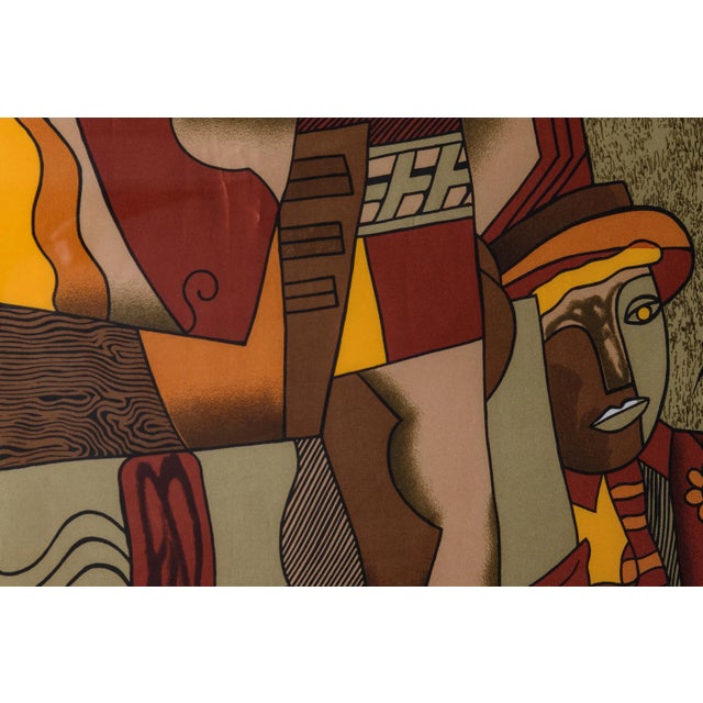 1970s Picasso Silk Scarf, Framed, Man With a Pipe, For Sale - Image 5 of 7