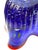 Charming Hand-Blown Small Ruffled Blue Handkerchief Vase With Red Rim in the Style of Dave Chihuly For Sale - Image 13 of 14