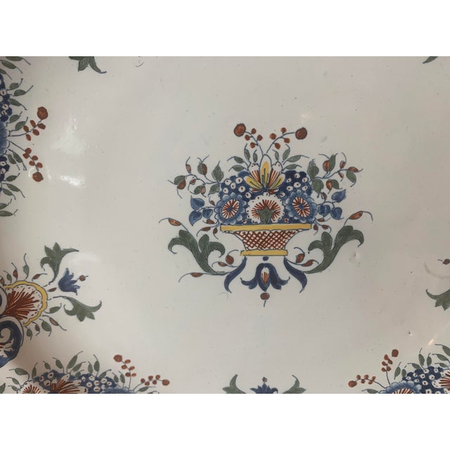 Ceramic Large Round Rouen Earthenware Dish, 1800s For Sale - Image 7 of 12