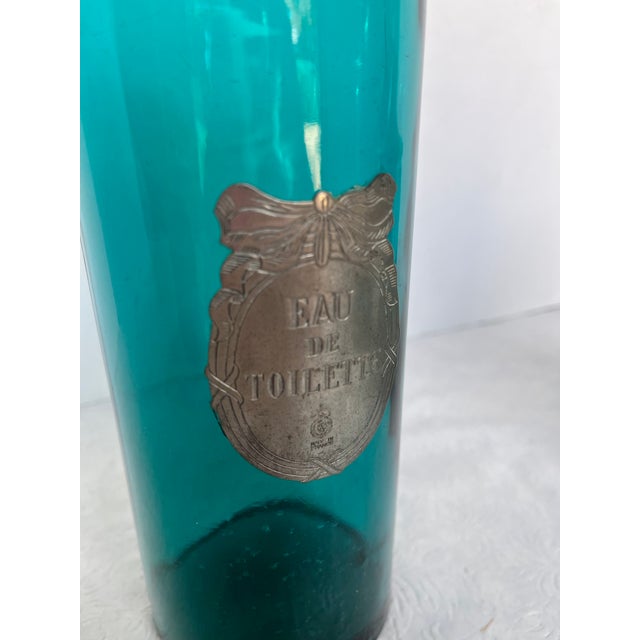 French Apothecary Glass/Pewter Bath Jar Set For Sale - Image 10 of 15