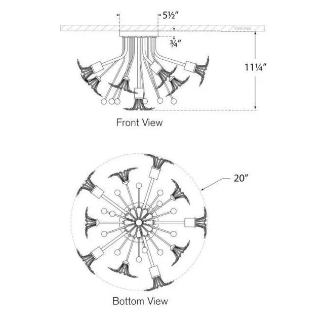 Transitional Kate Spade New York for Visual Comfort Signature Keaton Bouquet Flush Mount in Gild For Sale - Image 3 of 3